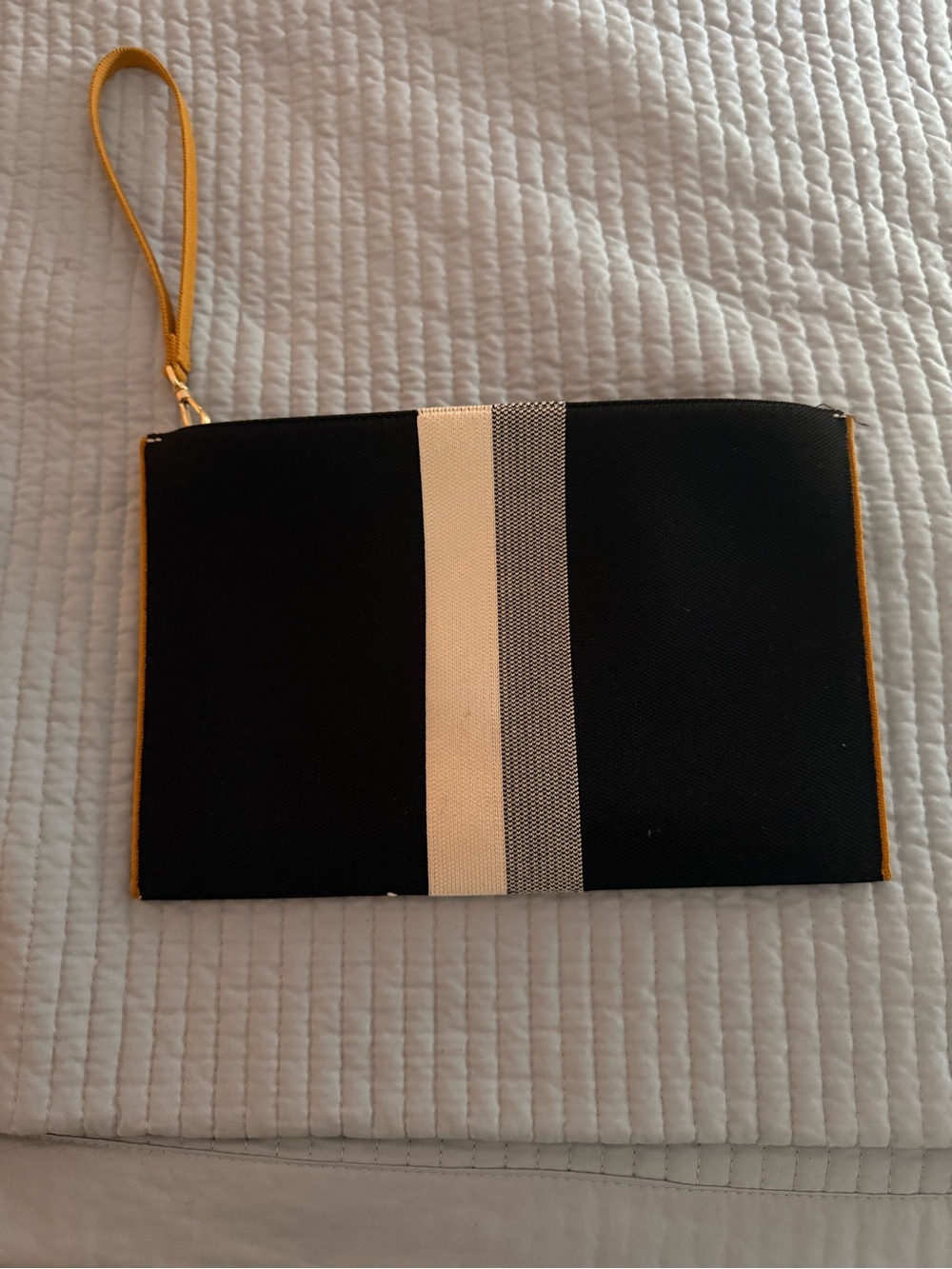 Rothy's Black with White Stripe Clutch